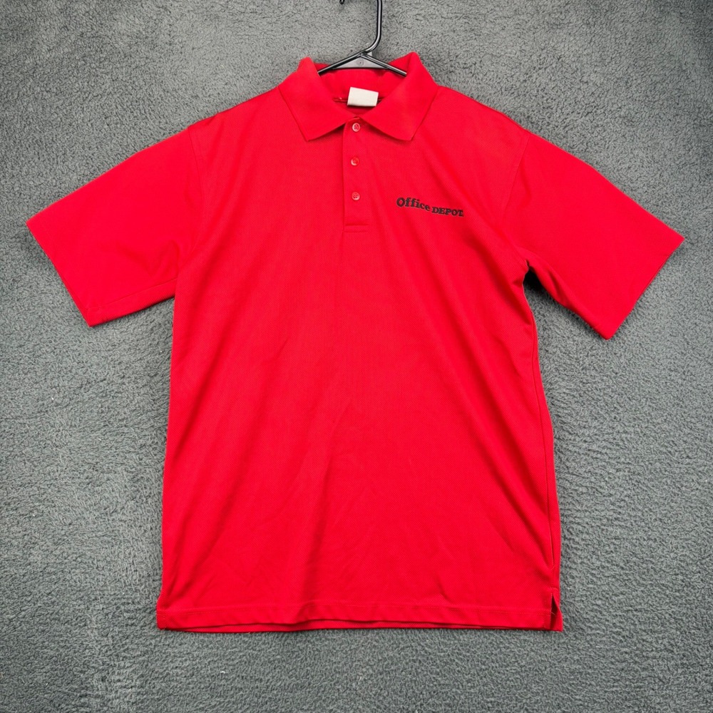 Blue Pointe Mens Office‎ Depot Polo Shirt Red Short Sleeve Size M Performance